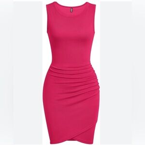 🆕 BTFBM Women Summer Dresses 2026 Sleeveless Tank Ruched Bodycon S